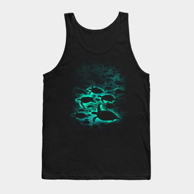 Swimming Sea Turtles Tank Top by Area31Studios